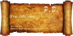 Pop Dénes névjegykártya